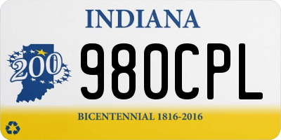 IN license plate 980CPL