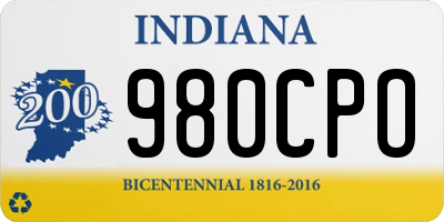 IN license plate 980CPO