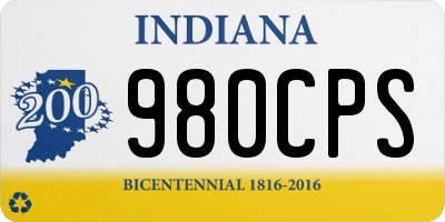 IN license plate 980CPS