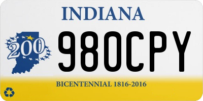 IN license plate 980CPY