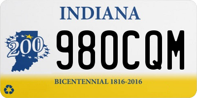 IN license plate 980CQM