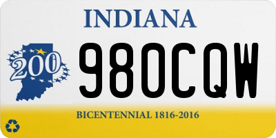 IN license plate 980CQW