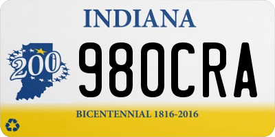 IN license plate 980CRA