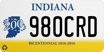 IN license plate 980CRD