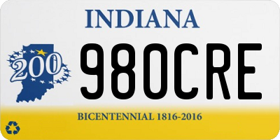 IN license plate 980CRE