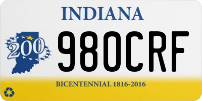 IN license plate 980CRF
