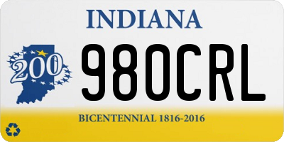 IN license plate 980CRL