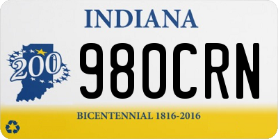 IN license plate 980CRN