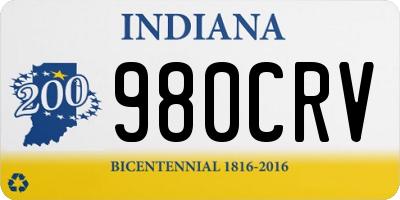 IN license plate 980CRV