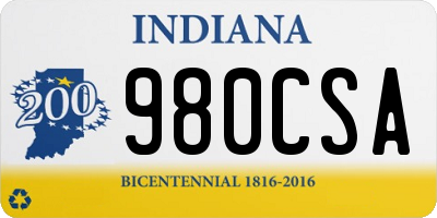 IN license plate 980CSA