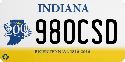 IN license plate 980CSD