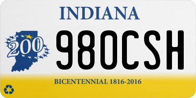 IN license plate 980CSH