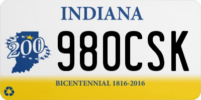 IN license plate 980CSK