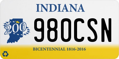 IN license plate 980CSN