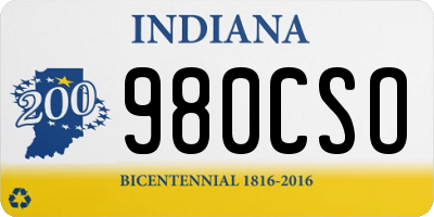 IN license plate 980CSO