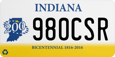 IN license plate 980CSR