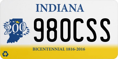 IN license plate 980CSS