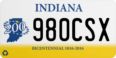IN license plate 980CSX