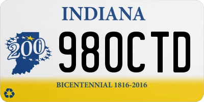IN license plate 980CTD