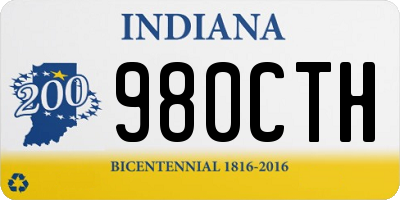IN license plate 980CTH