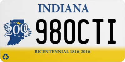 IN license plate 980CTI
