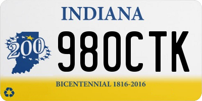 IN license plate 980CTK