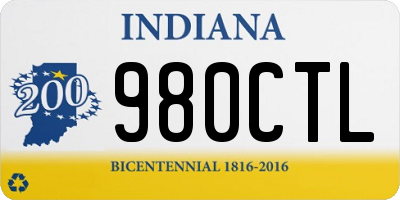 IN license plate 980CTL