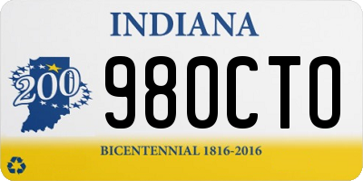 IN license plate 980CTO