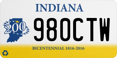IN license plate 980CTW
