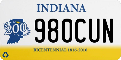 IN license plate 980CUN