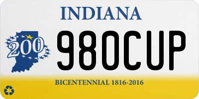 IN license plate 980CUP