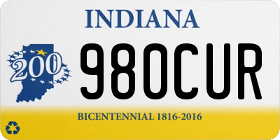 IN license plate 980CUR