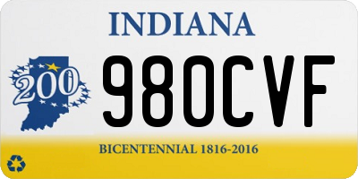 IN license plate 980CVF