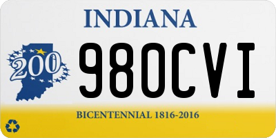 IN license plate 980CVI