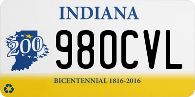 IN license plate 980CVL