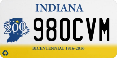 IN license plate 980CVM