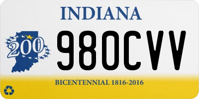 IN license plate 980CVV