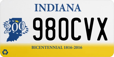 IN license plate 980CVX