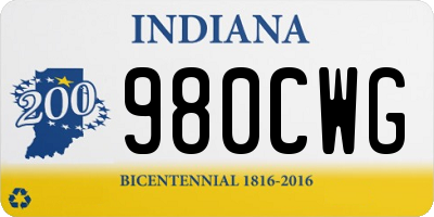 IN license plate 980CWG