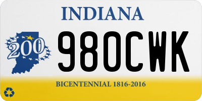 IN license plate 980CWK