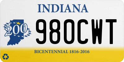 IN license plate 980CWT