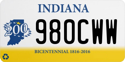 IN license plate 980CWW