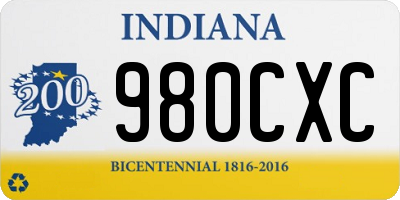IN license plate 980CXC