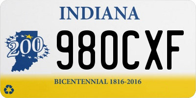 IN license plate 980CXF