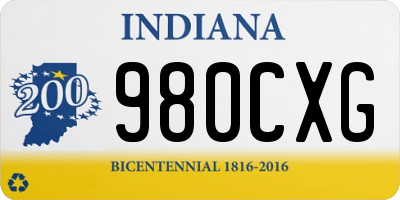 IN license plate 980CXG
