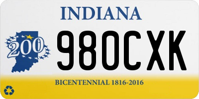 IN license plate 980CXK