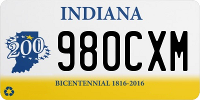 IN license plate 980CXM