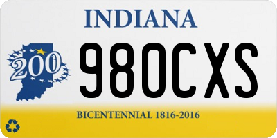 IN license plate 980CXS