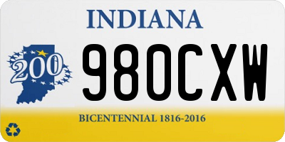 IN license plate 980CXW