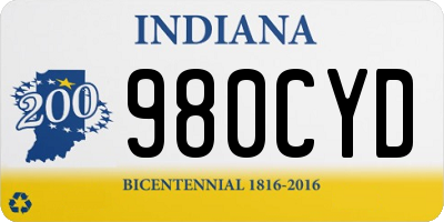 IN license plate 980CYD